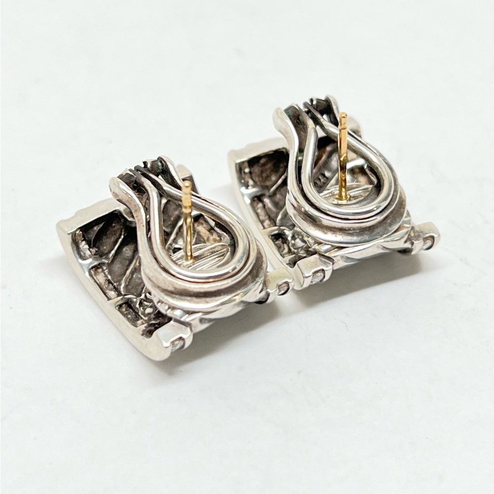 David Yurman Thoroughbred Diamond Cigar Band Earrings - Picture 5 of 10